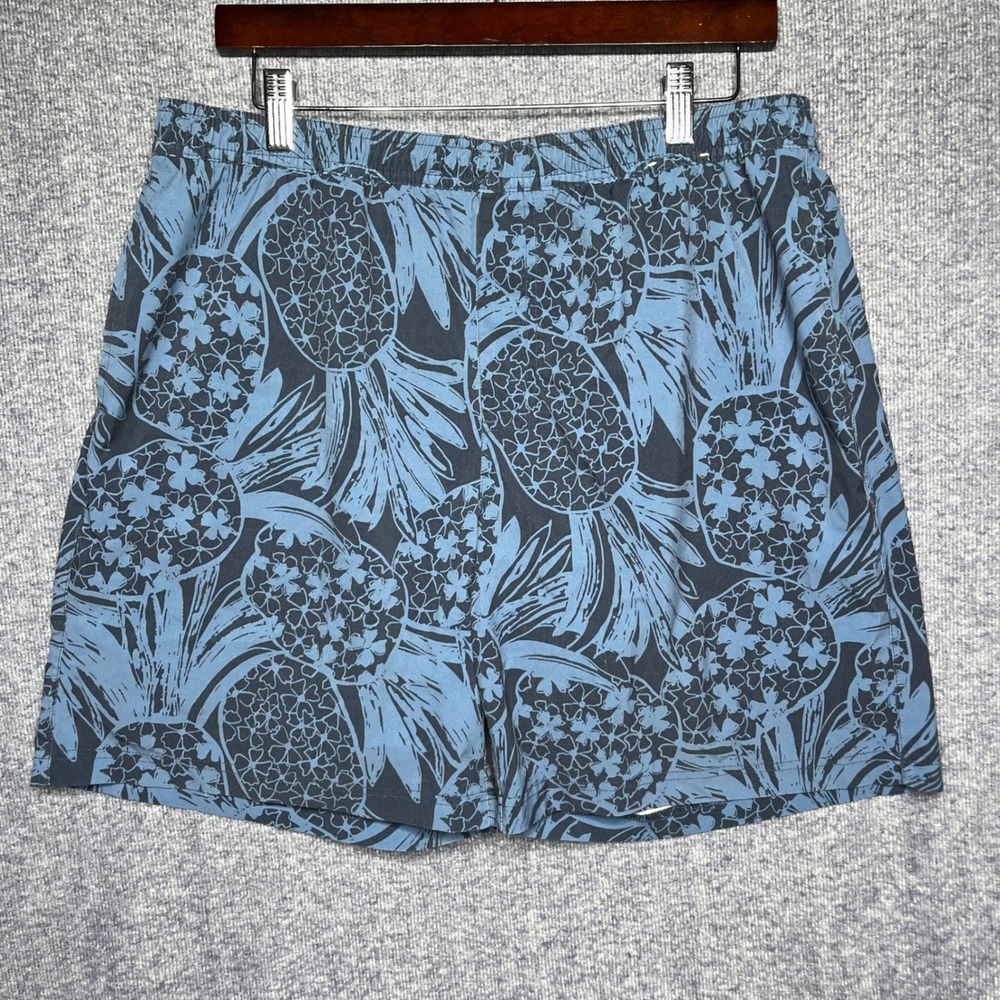 Chubbies XL Swim‎ Trunks Shorts Pineapple Print Blue Gray Elastic Waist